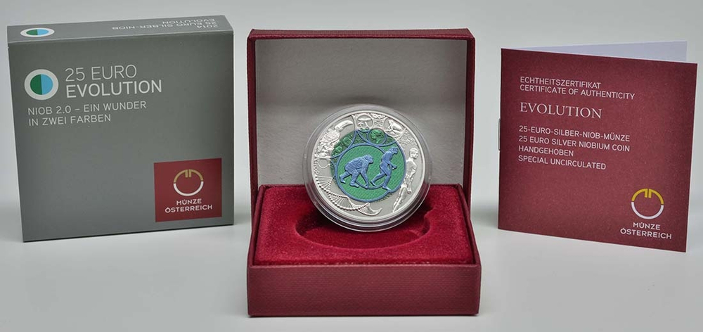 АВСТРИЯ, 2014, 25 ЕВРО [БИМЕТАЛЛ: СЕРЕБРО + НИОБИЙ]