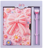 Блокнот 13,5*18 см 50л. с замком "Бантик" с ручкой (Darvish)