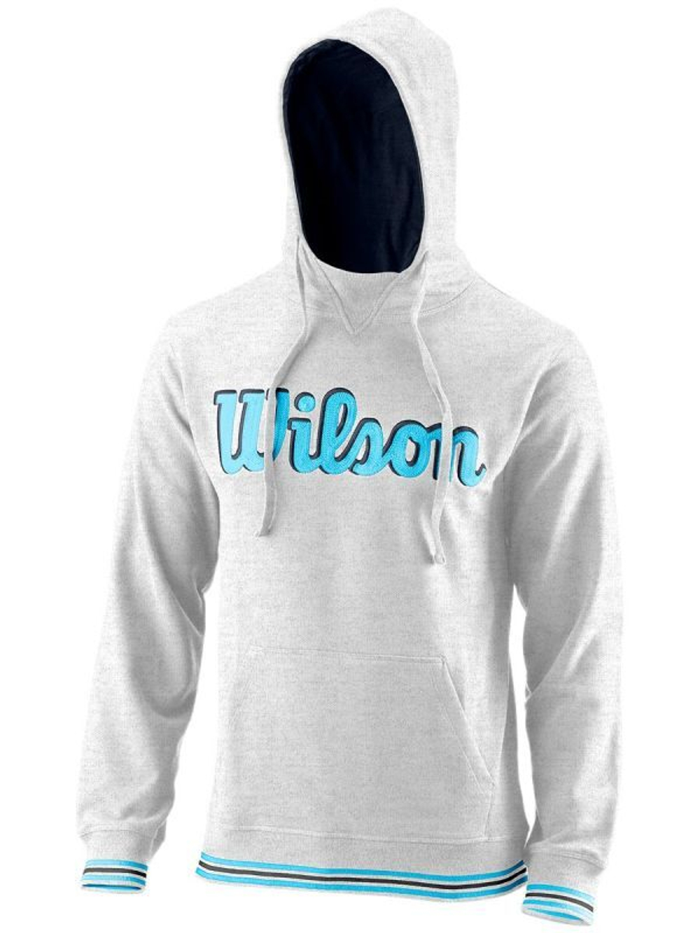 Мужская теннисная кофта Wilson Chi Script PO Hoody-Slimfit M - white