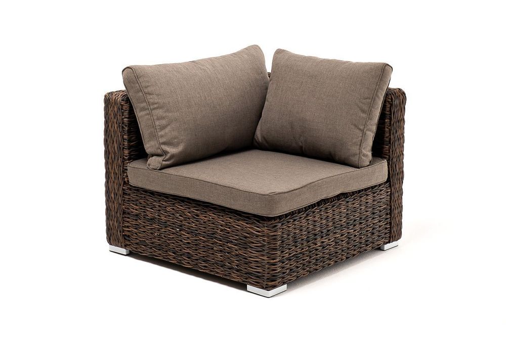 "Лунго" трансформирующийся диван из искусственного ротанга (гиацинт), цвет коричневый