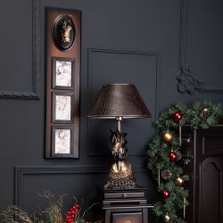 Настольная лампа с бюро Лошадь императора Бронза с абажуром 38 Mally