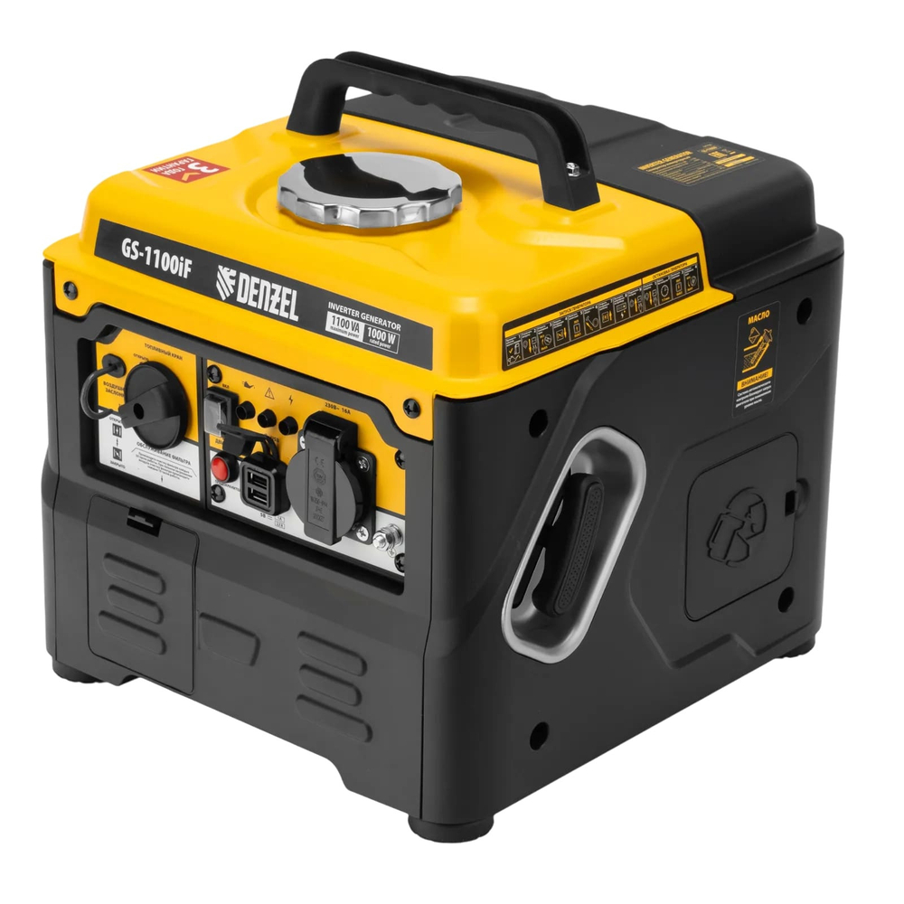 Генератор инверторный Denzel GS-1100iF 94706 с ручным стартом 1,1 кВт