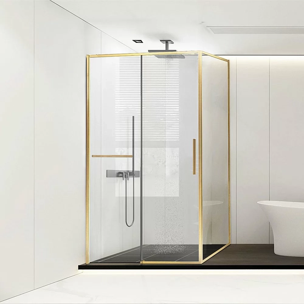 Душевой уголок Vincea Slim Soft VSR-1SS1014CLG 140x100 стекло прозрачное/профиль золото брашированное