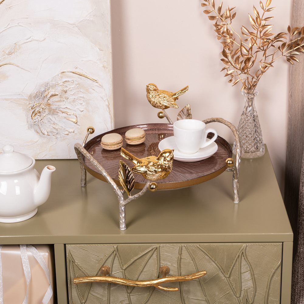 Фруктовница-конфетница Терра (поднос) Айвори Шоколадный