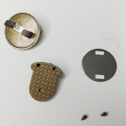 Замок вертушка на винтах 30*35 Антик матовый