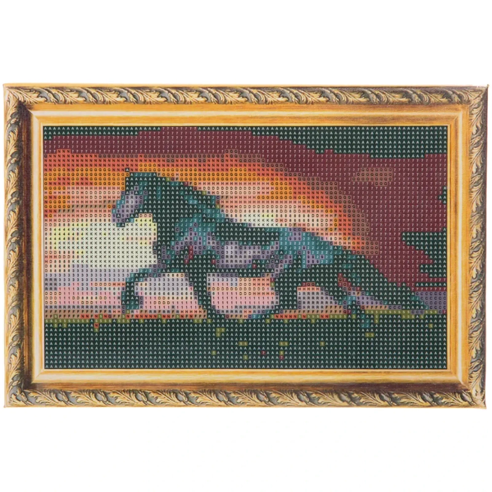 Алмазная мозаика на подрамнике с полным заполнением «МИР ЯРКИХ КРАСОК», Черный агат в поле, 20*30 см