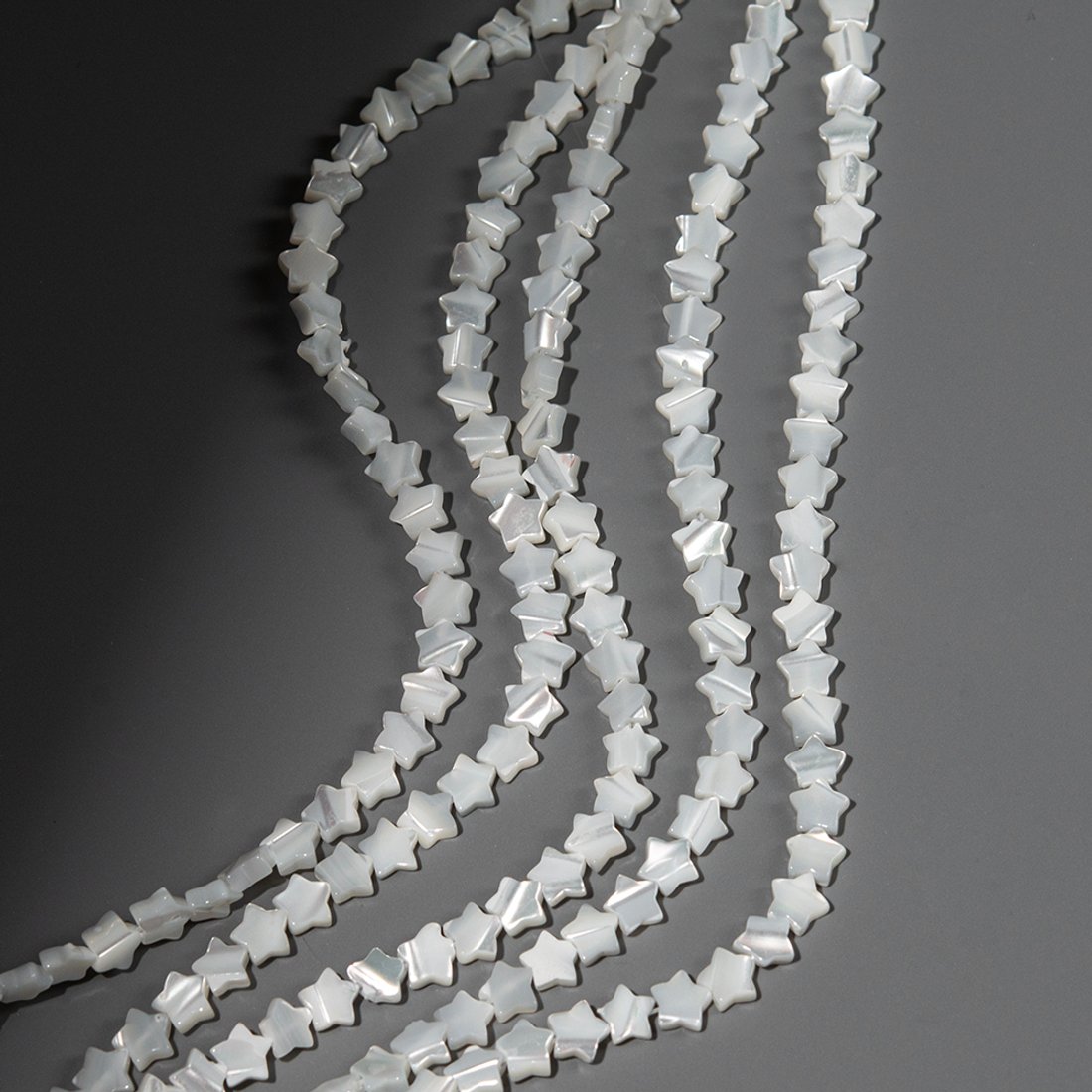 Перламутр морских ракушек, звездочки, 6,5мм, белый