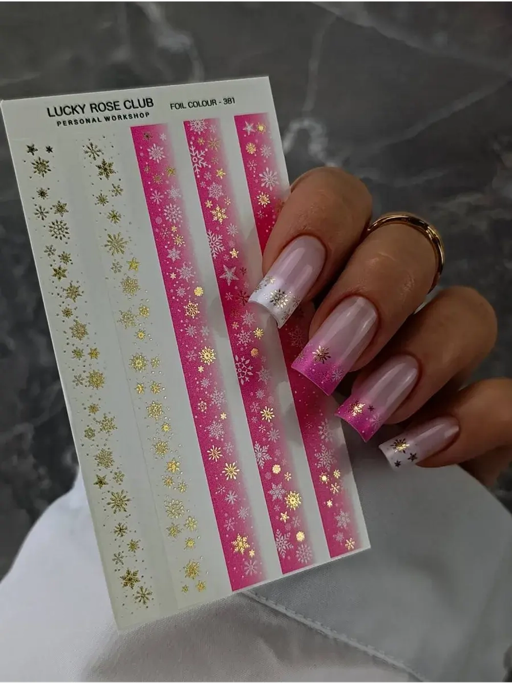 Lucky Rose Слайдеры наклейки для длинных ногтей 381