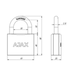 Замок навесной PD-0163 (PD-01-63) 3 key англ.