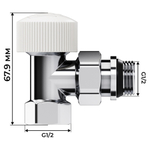 Набор термостатический угловой Royal Thermo Design 1/2quot;М30х1,5 (Хром)