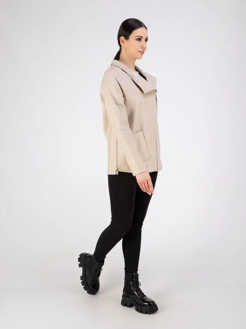 Кожаная куртка демисезонная косуха