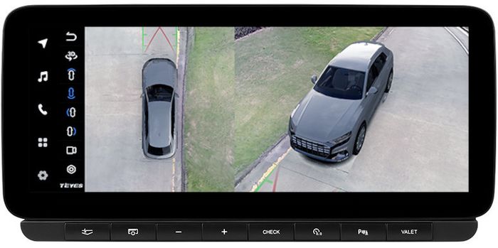 Магнитола для Audi A6 C6 2004-2008 2G - Teyes LUX ONE 360 монитор 12.3" 2K QLED на Android 10, Быстрая, CarPlay, 4G SIM-слот, 4 камеры в комплекте