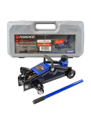 Домкрат подкатной гидравлический 2т (h min 135мм, h max 320мм) в кейсе Forsage F-TA82007(кейс)