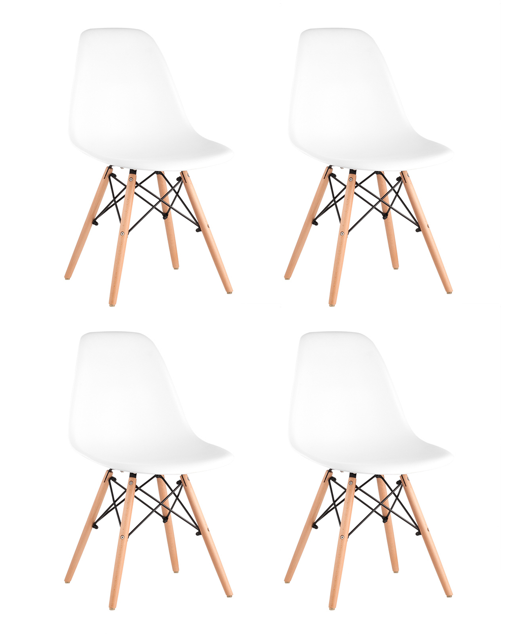 Стул Eames Style DSW белый x4 (разборный каркас)