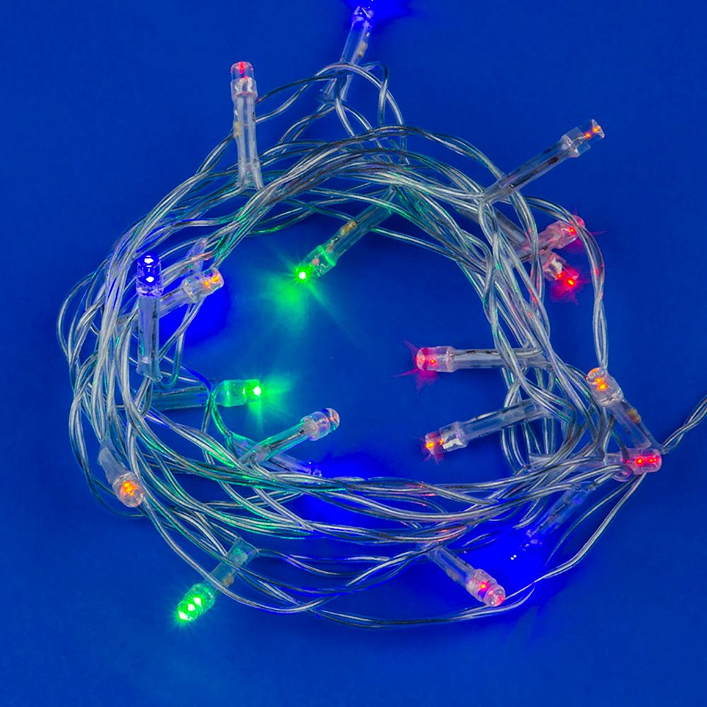 ULD-S0280-020-DTA MULTI IP20 Гирлянда светодиодная с контроллером. 20 светодиодов. 2.8 м. разноцветная. IP20. провод прозрачный.