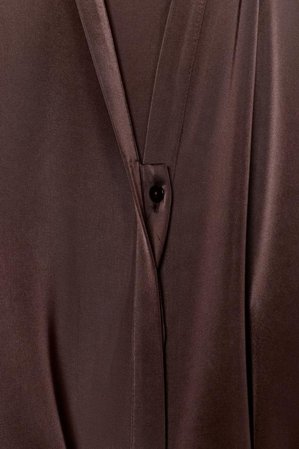 ZARA АТЛАСНАЯ БЛУЗКА С ПОЯСОМ, ШОКОЛАДНО-КОРИЧНЕВЫЙ