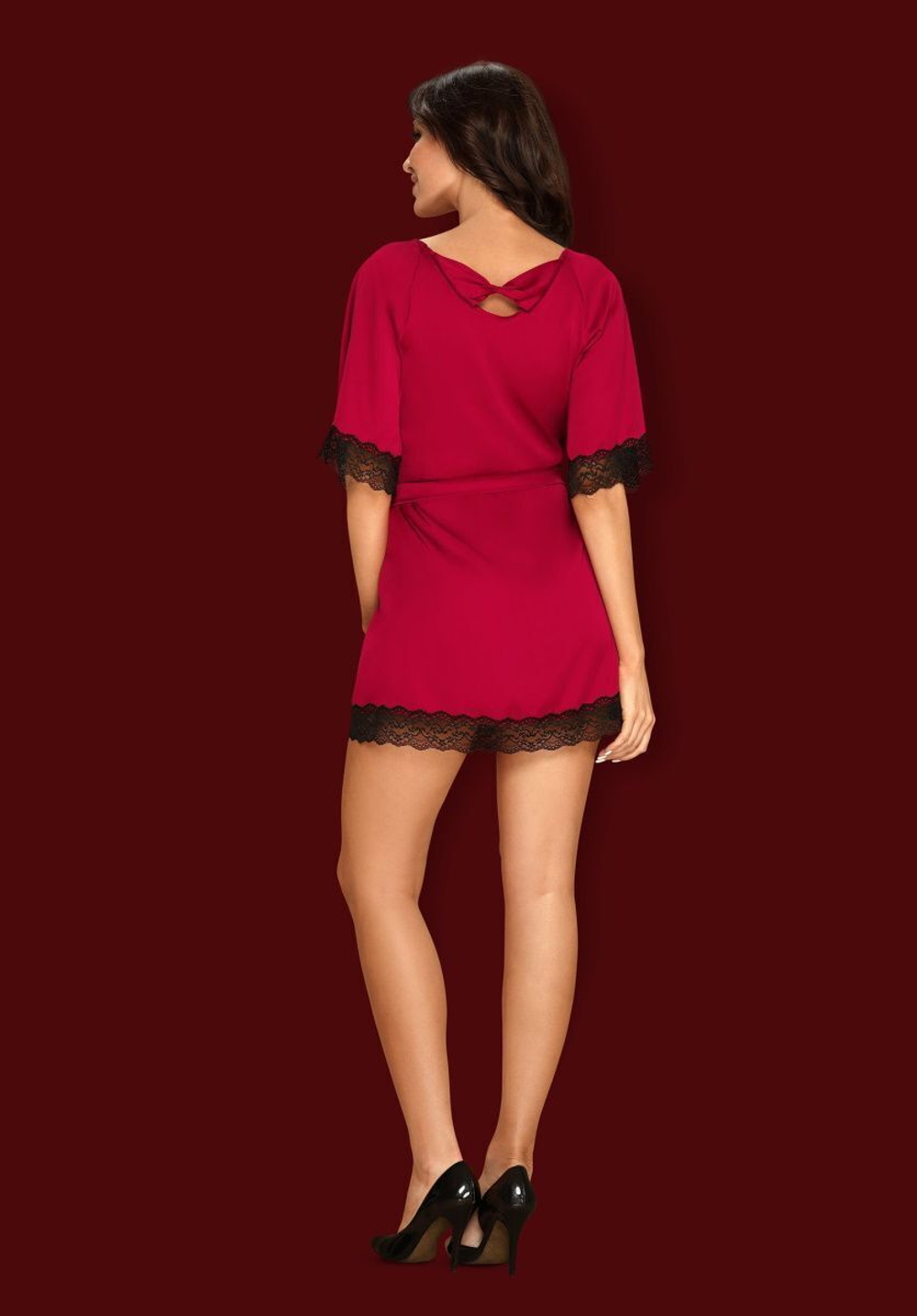 Соблазнительный короткий пеньюар Sensuelia (Размер: XXL) (Цвет: красный)