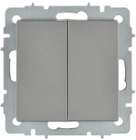BRITE Выключатель 2-клавишный перекрестный 10А ВС10-2-3-БрС сталь IEK