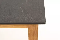 "Канны" журнальный столик из HPL 90х60, H40, основание дуб, цвет столешницы "серый гранит"