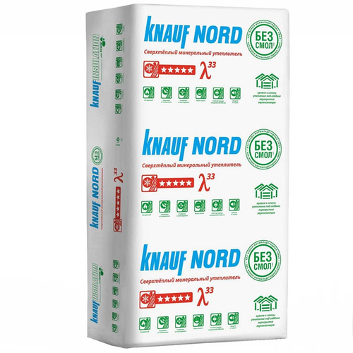 Минеральная вата Knauf Nord S33MR 1250х600х100 мм 6 шт
