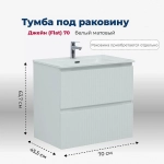 Тумба с раковиной Aquanet Джейн (Flat) 335423/330430 70 белый матовый