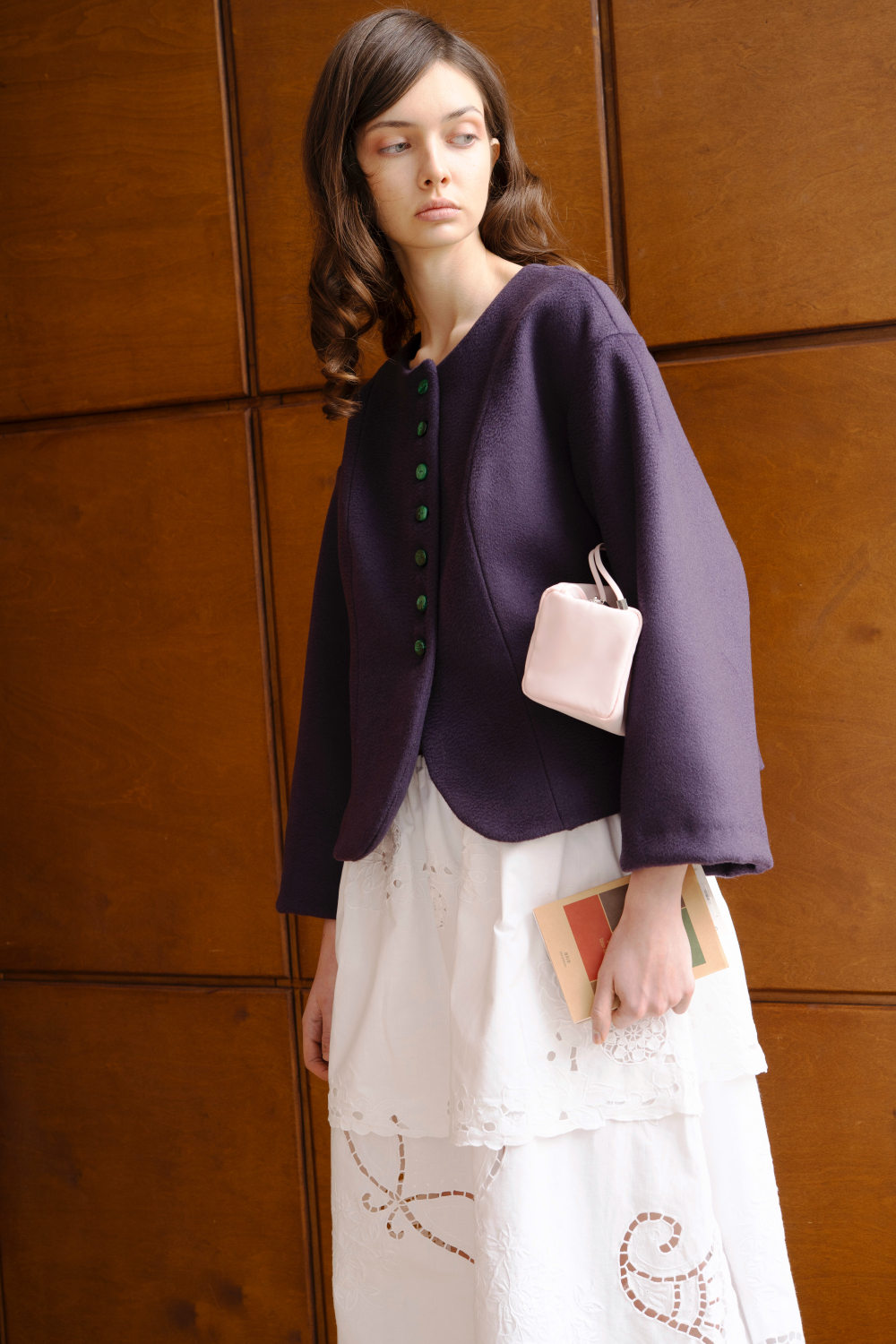 Жакет с пуговицами из малахита