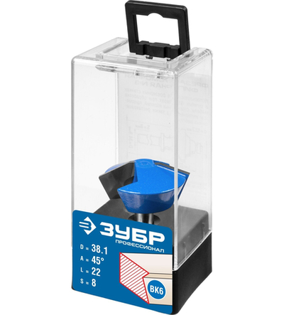 ЗУБР 38.1 x 22 мм, фреза кромочная конусная, Профессионал (28725-38.1-45)