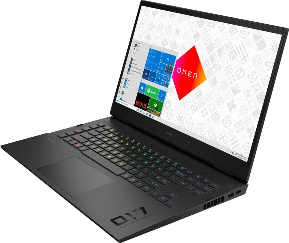 Ноутбук 17,3" HP Omen 17-ck0049ur Core i7 11800H/16Gb/1Tb SSD/NV RTX3060 6Gb/17.3" QHD/Win10 Черный (4E1D1EA)