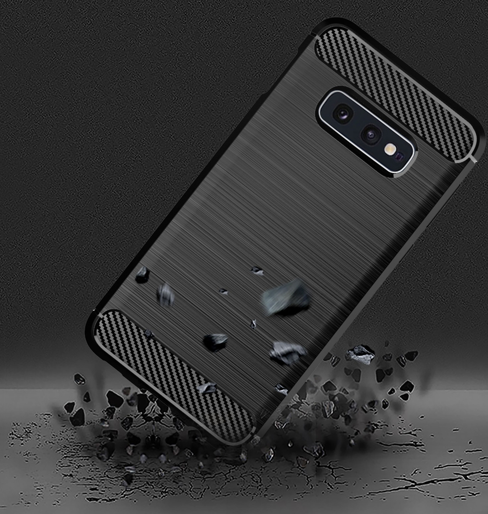 Чехол для Samsung Galaxy S10e цвет Black (черный), серия Carbon от Caseport