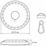 Фонарь Gauss LED кемпинговый модель GFL003 24LED 300 lm 3xAA белый магнит и карабин