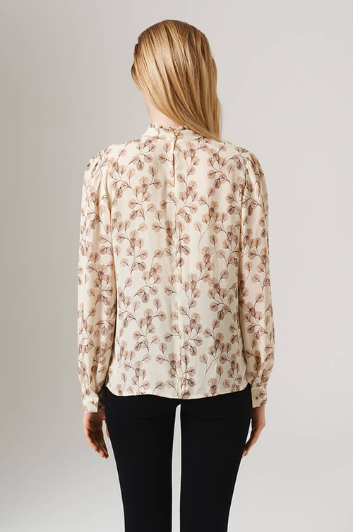 23165 Блузка женская (сливочный принт)