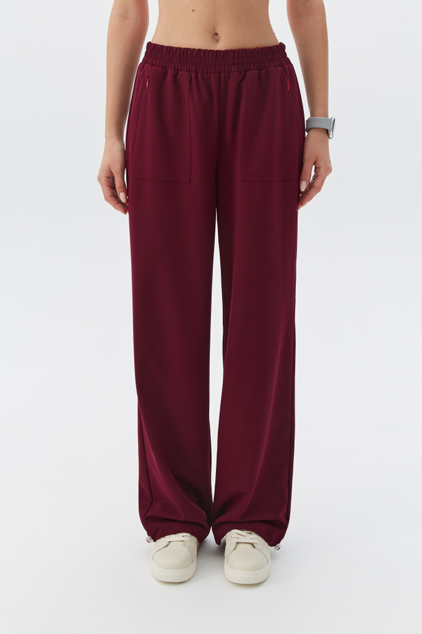 Брюки свободные медицинские женские Йошо, бордо ОЛД