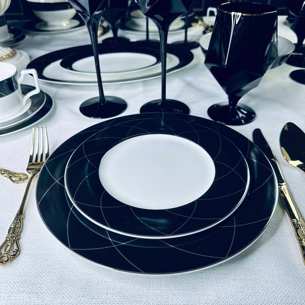 Lenardi 145-421 Набор из 6 тарелок 22см PANDORA в под.уп.(х10)Костяной фарфор