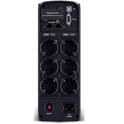Источник бесперебойного питания CyberPower CP1600EPFCLCD ИБП (Line-Interactive, Tower, 1600VA/1000W USB/RS-232/RJ11/45/USB/SNMPslot charger A/С (6 EURO) 12В/9 Ач х 2 NEW)