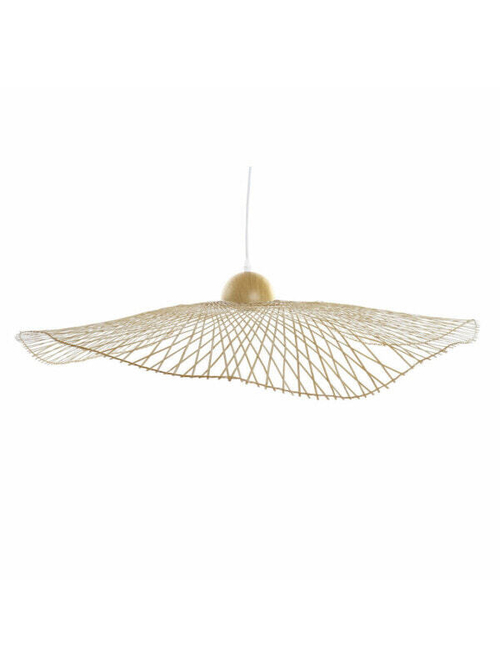 Потолочный светильник DKD Home Decor Бамбук Соломенная шляпа с большими полями (88 x 88 x 17 cm)