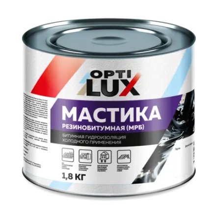 OPTILUX Мастика резинобитумная МРБ 1,8кг (ИжСинтез)