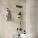 Душевая стойка Grossman Style 500.K35.05.210 с верхним душем,ручной лейкой и смесителем,черный матовый,1 место