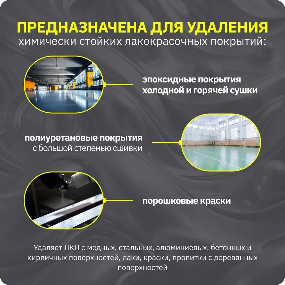 Смывка краски кислотная усиленная с металла, бетона и кирпичных поверхностей APS-M10 АЛТ, 600 г / усиленный удалитель краски для удаления химически стойких ЛКП