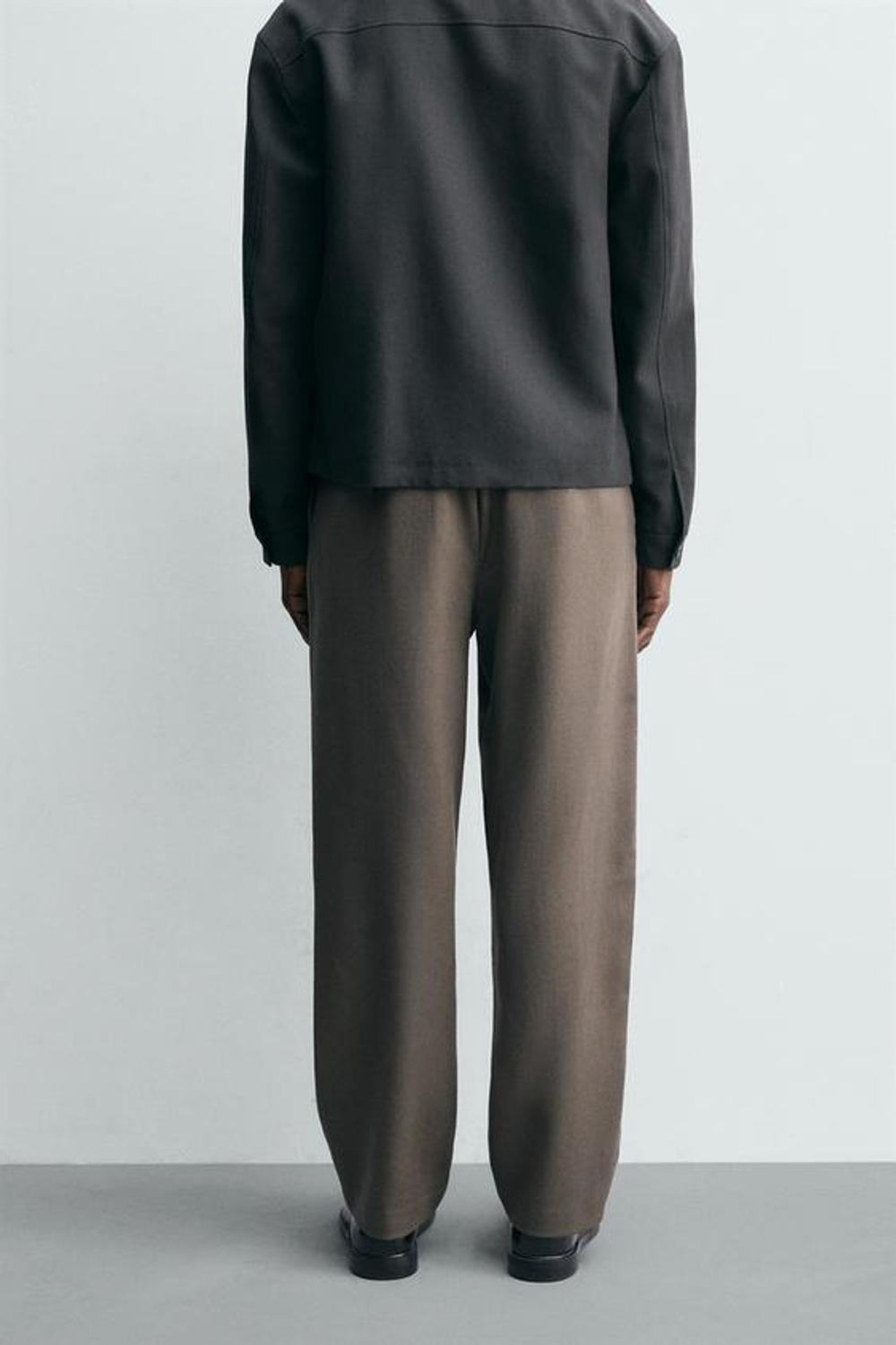 ZARA ПРЯМЫЕ БРЮКИ ИЗ 100% ШЕРСТИ, ЗЕЛЕНЫЙ