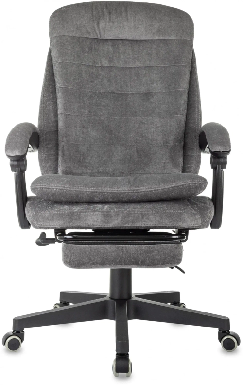 Кресло руководителя Бюрократ T-9950MSG-F Fabric серый Light-19 крестов. пластик подст.для ног