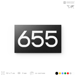 Номер на дверь 655, табличка на дверь для офиса, квартиры, кабинета, аудитории, склада, черная 120х70 мм, Айдентика Технолоджи