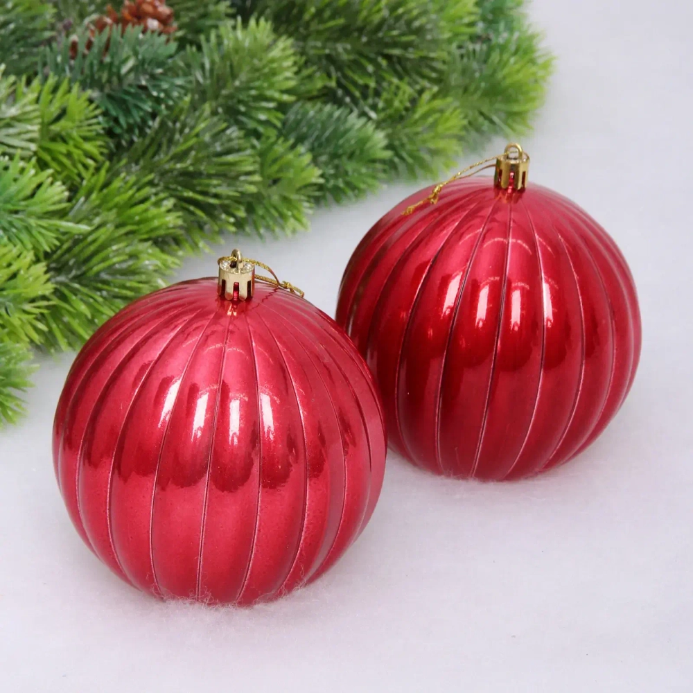 Набор шаров «Волшебные грани « 10 см (в наборе 2 шт), Рубин