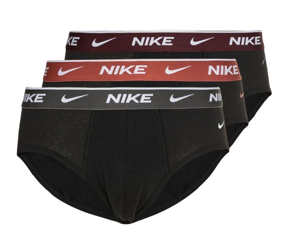 Мужские спортивные боксеры NikeEveryday Cotton Stretch Brief 3P - black/rust/charcoal heather/burgundy