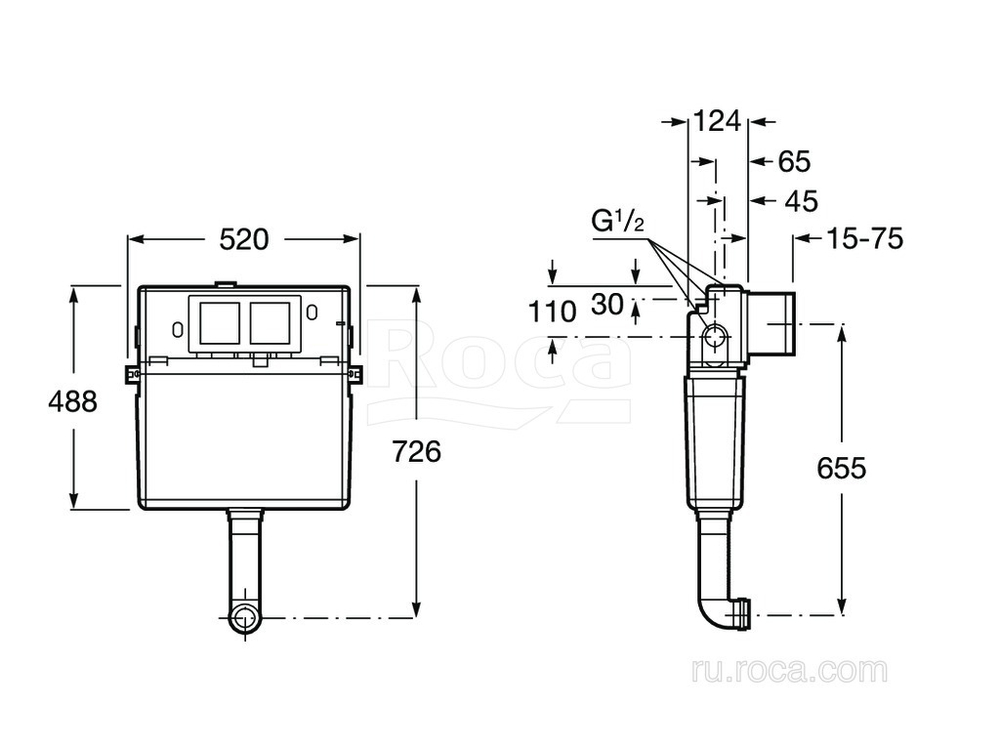 Система инсталляции Roca Basic Tank 890090200 бачок для напольного унитаза