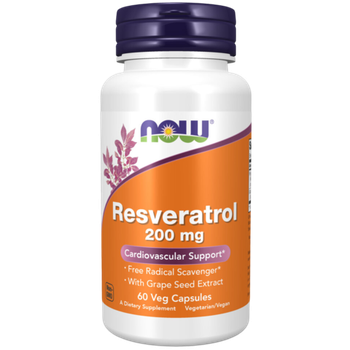Now Foods Resveratrol 200 mg 60 veg capsules , Ресвератрол