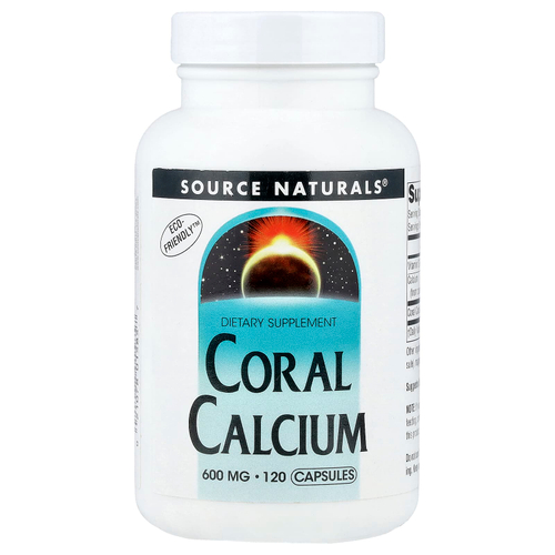 Source Naturals, коралловый кальций, 120 капсул (600 мг в 1 капсуле)