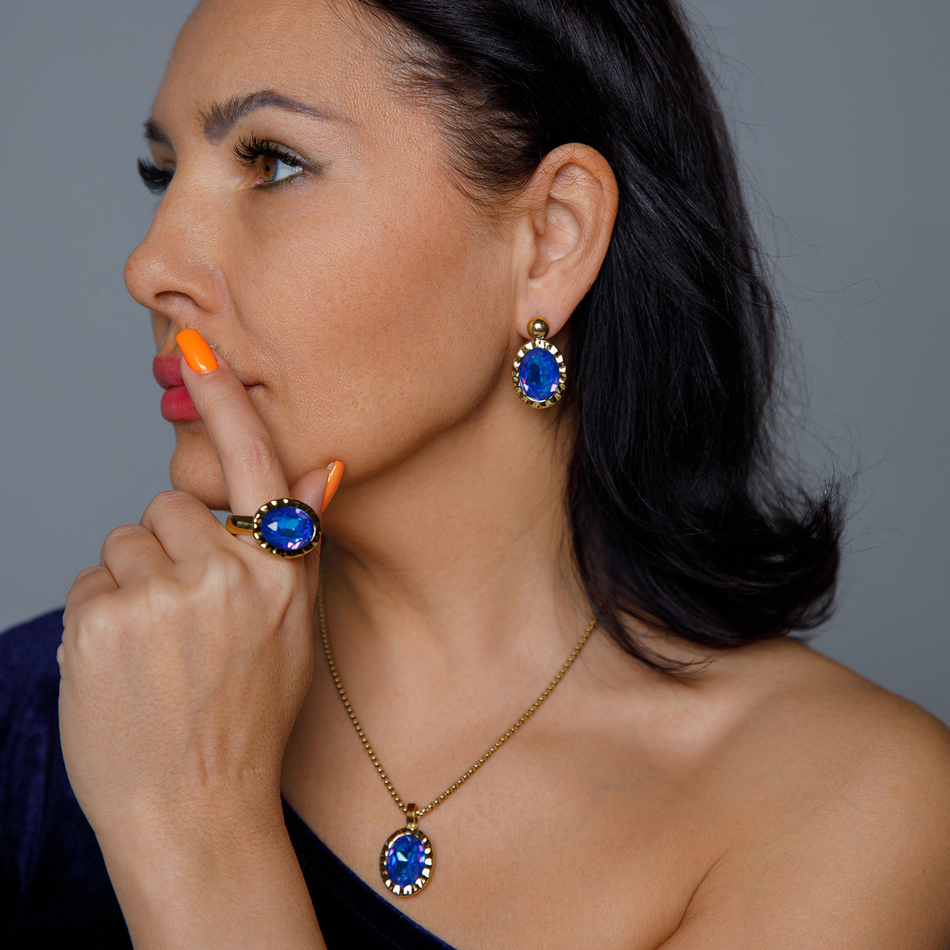 Колье Qudo TIVOLA UNICA big (G/P) Royal blue delite 3 cm 420684
