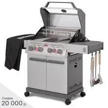 Газовый гриль Primeliner S-class Pro, 6 горелок (c ИК-горелкой), нержавеющая сталь (комплектация Deluxe)