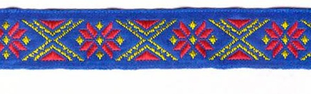 Тесьма жаккард, 8772, ш. 1,8 см, синий с золотым