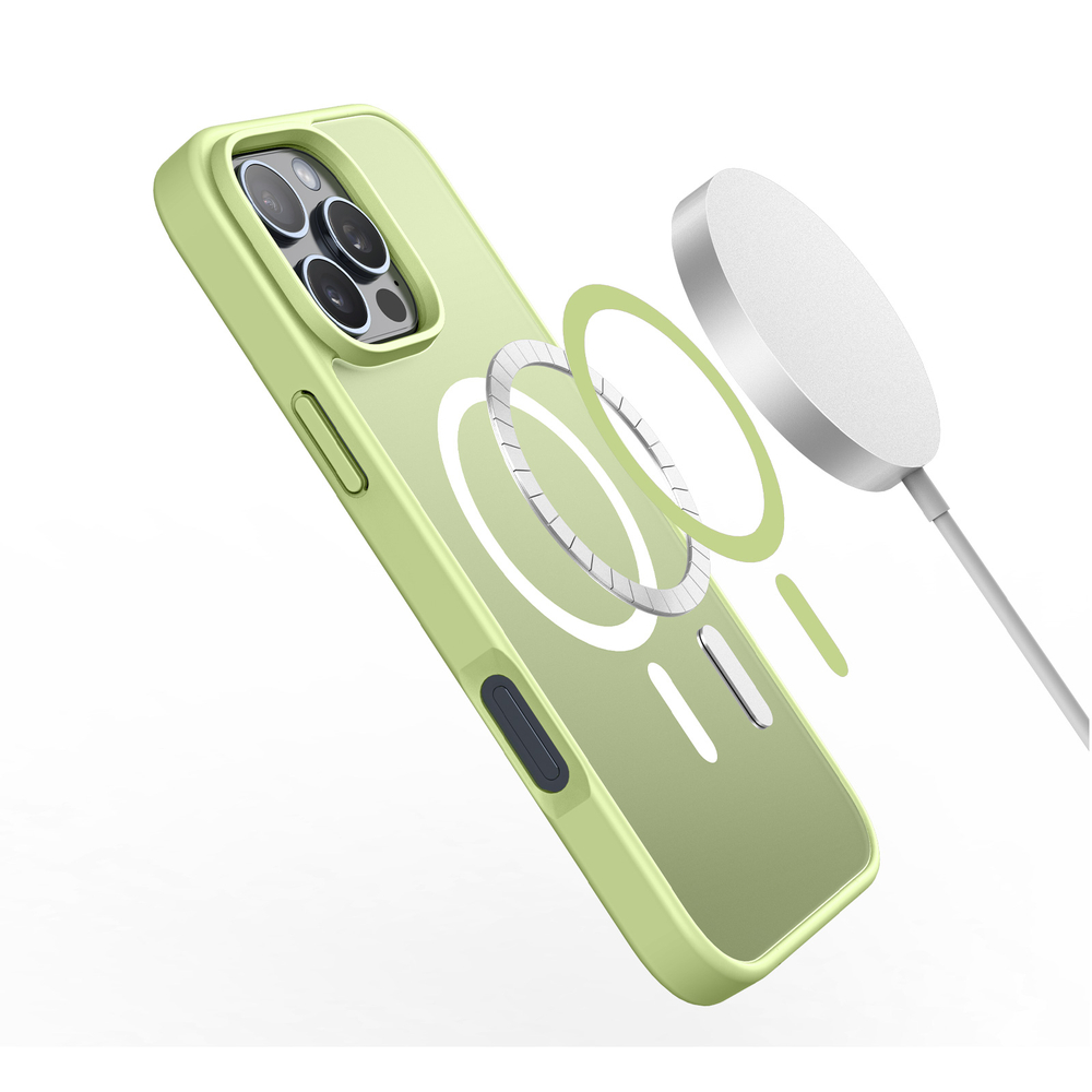 Защитный матовый чехол зеленого цвета (Lime Green) с MagSafe для iPhone 16 Pro Max, серия Yind Series от Dux Ducis